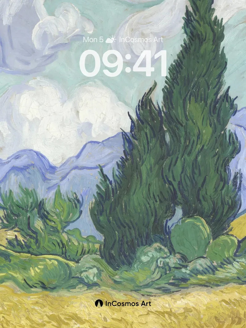 Whirlwind Cypress Wallpaper with Turquoise Sky