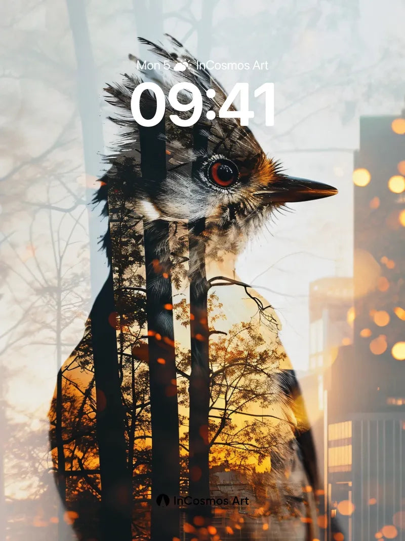 Whispering Forest Wallpaper with Avian Echo