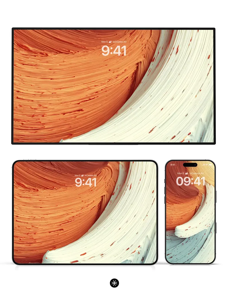 Amber Swirl Gradient Wallpaper in Liquid Motion
