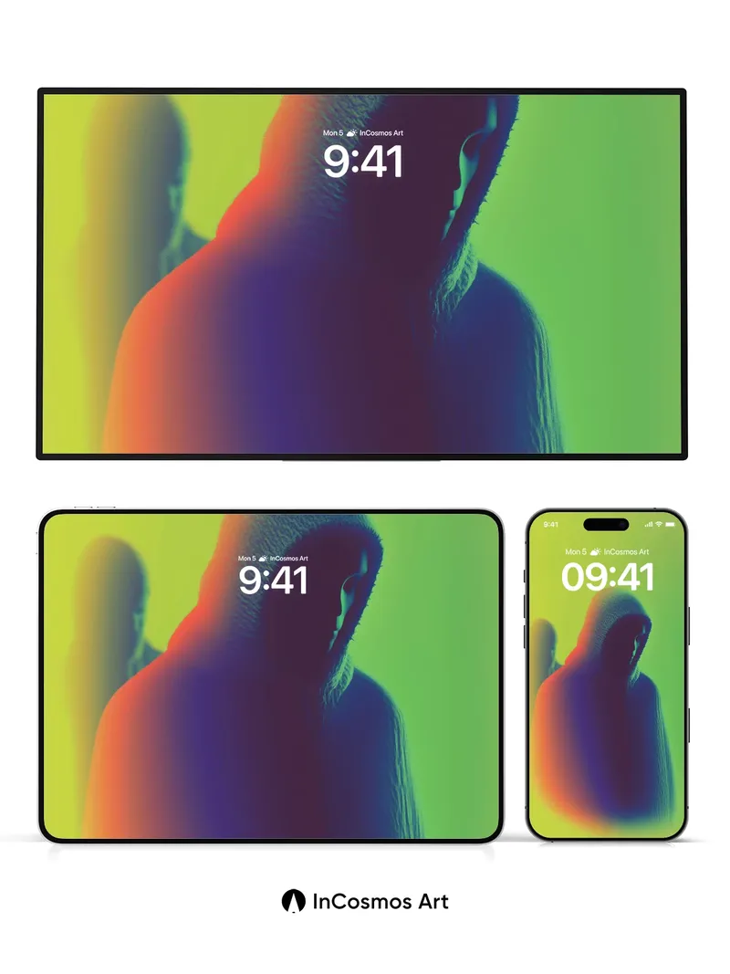 Hooded Silence Wallpaper with Chromatic Veil