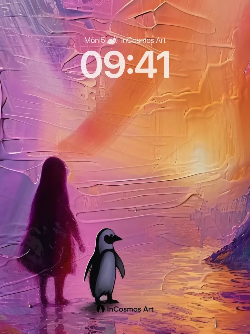 Crimson Aurora Wallpaper with Whispering Ice