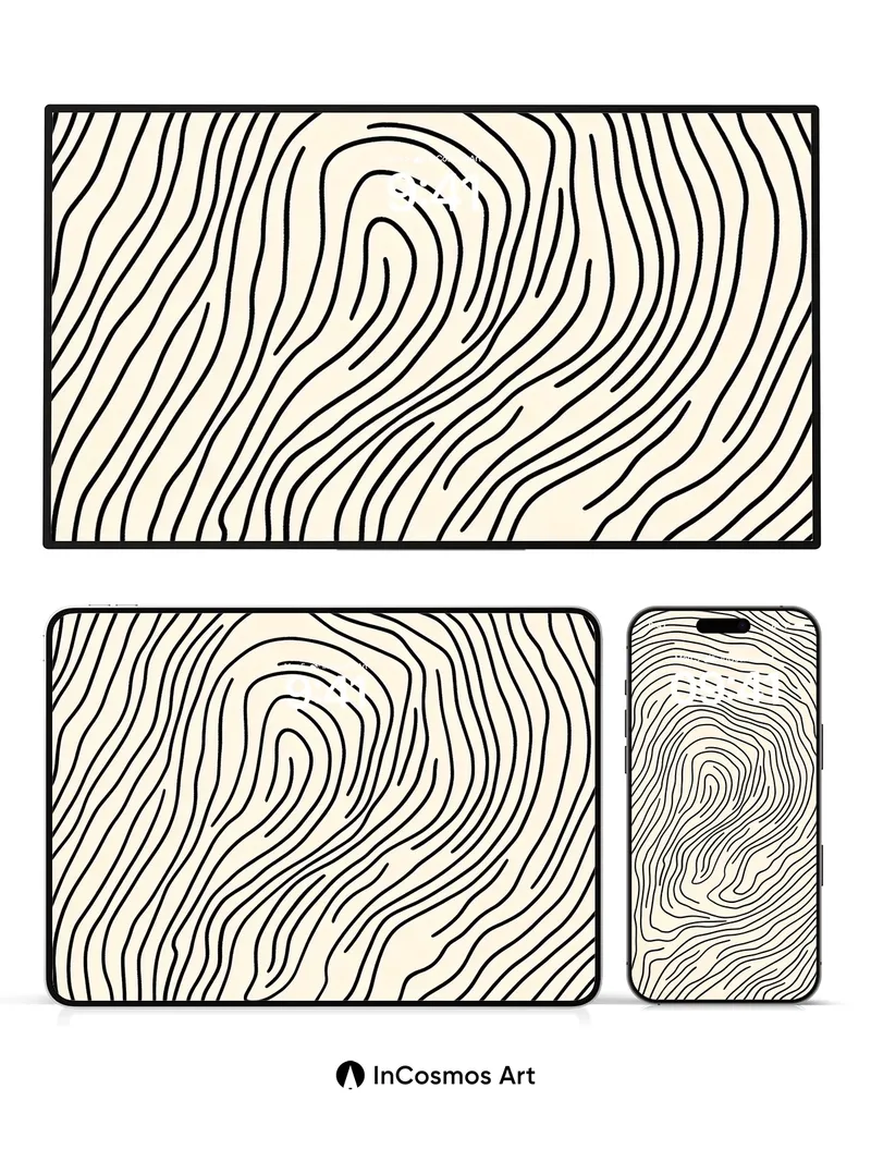 Whispering Contour Wallpaper with Swirling Lines