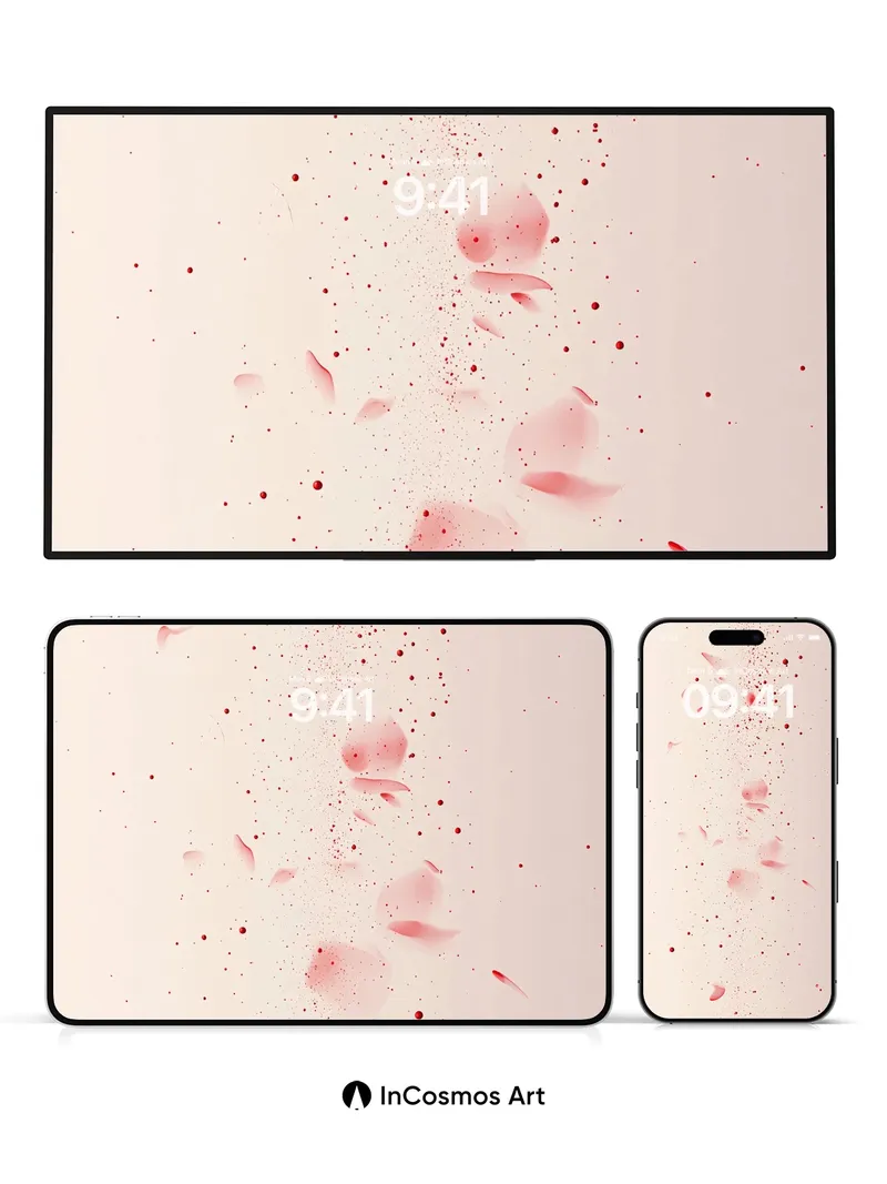 Whispering Petal Wallpaper with Floating Dust