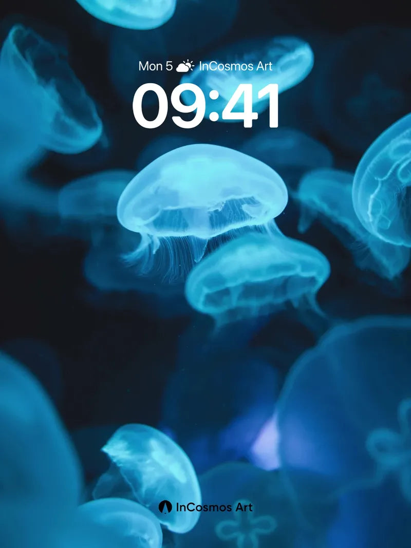 Luminous Drift Wallpaper with Bioluminescent Pulse