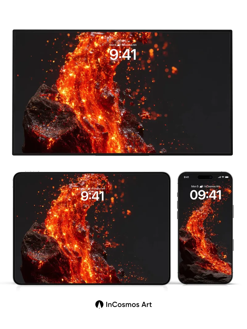 Incandescent Fury Wallpaper with Molten Flow