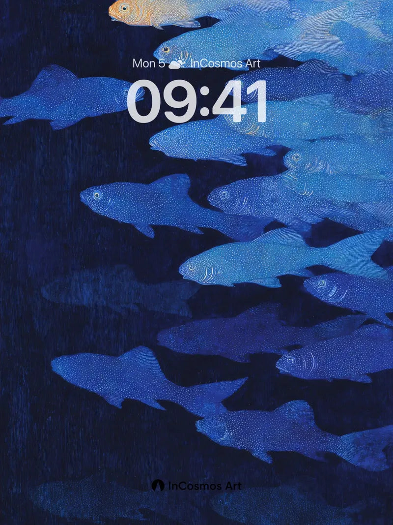 Deep Blue School Wallpaper with Golden Leader wallpaper for iPhone, iPad & Mac
