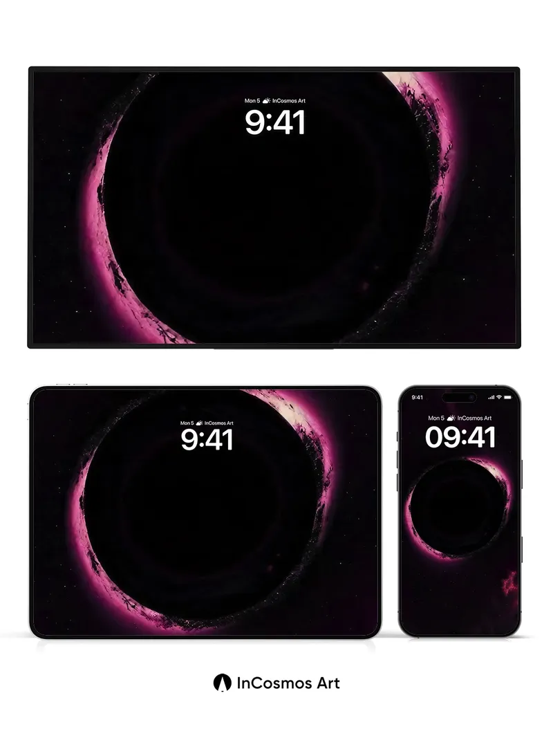 Void Whisper Wallpaper with Cosmic Halo