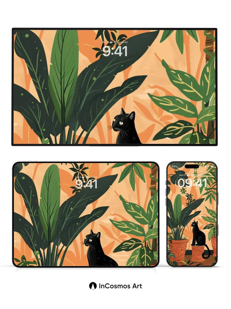 Midnight Jungle Wallpaper with Potted Whispers