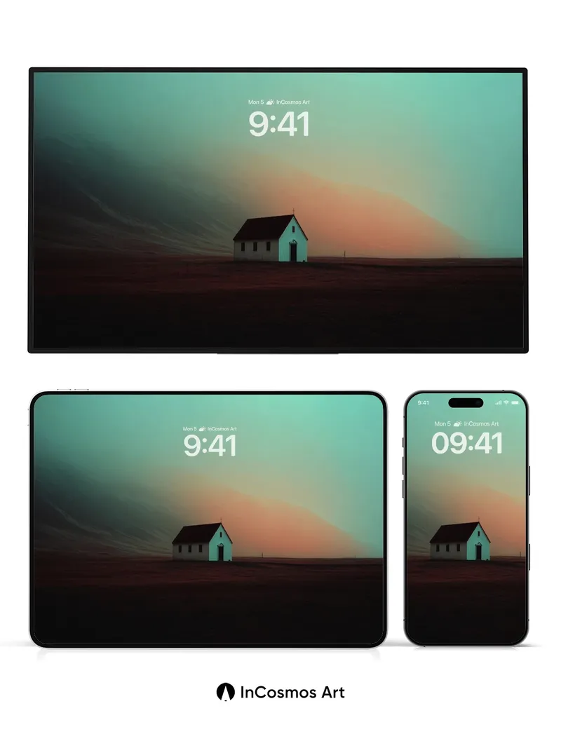 Solitary House Wallpaper in Hazy Horizon