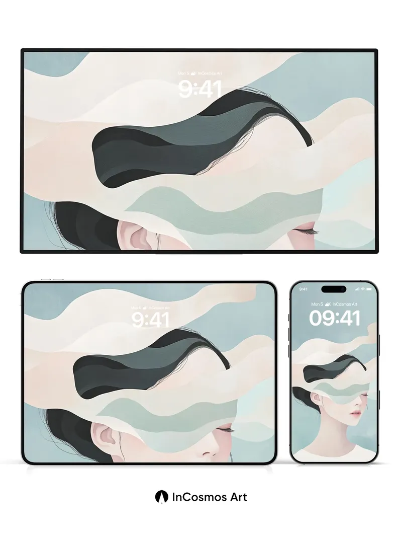 Serenity Wave Wallpaper with Ethereal Veil