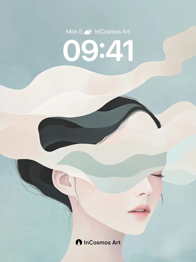 Serenity Wave Wallpaper with Ethereal Veil