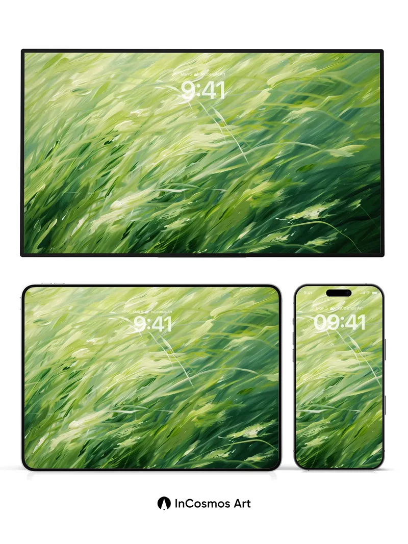 Whispering Meadow Wallpaper with Wind-Sculpted Light