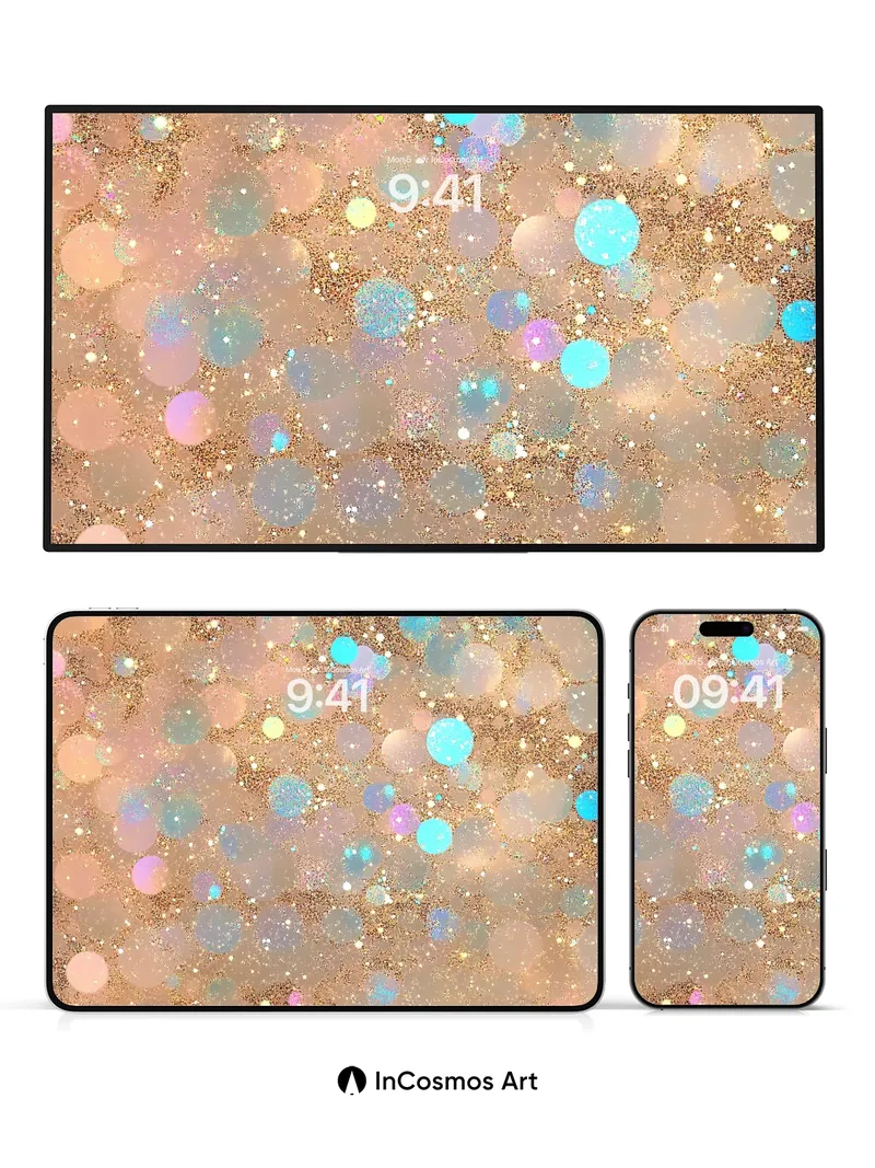 Luminous Dust Wallpaper with Iridescent Hues