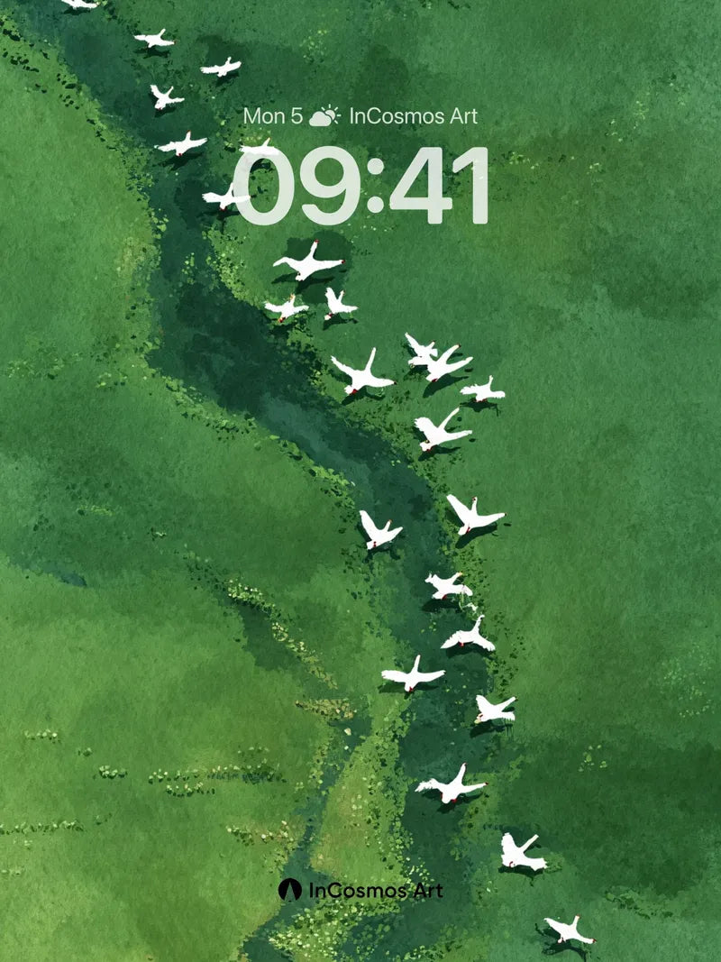 Serenity Flight Wallpaper with Emerald Veins