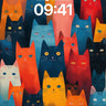 Colorful Cat Choir Wallpaper with Vibrant Eyes wallpaper for iPhone, iPad & Mac
