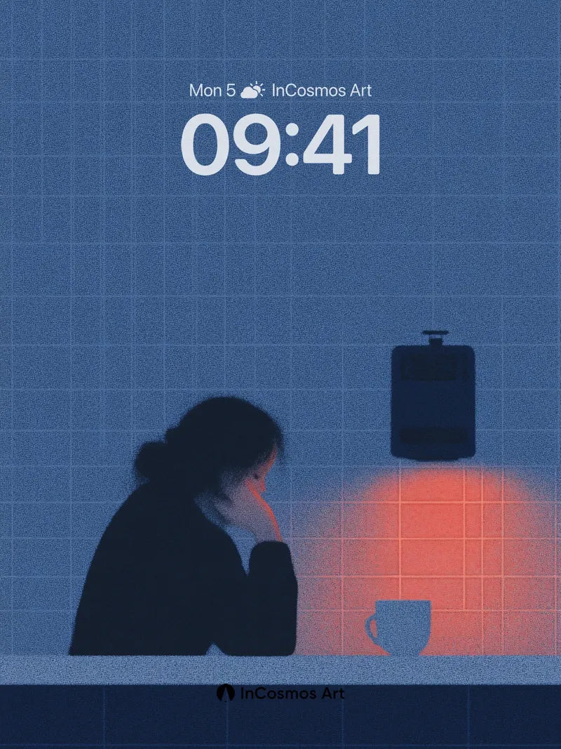 Silent Glow Wallpaper with Grid Light