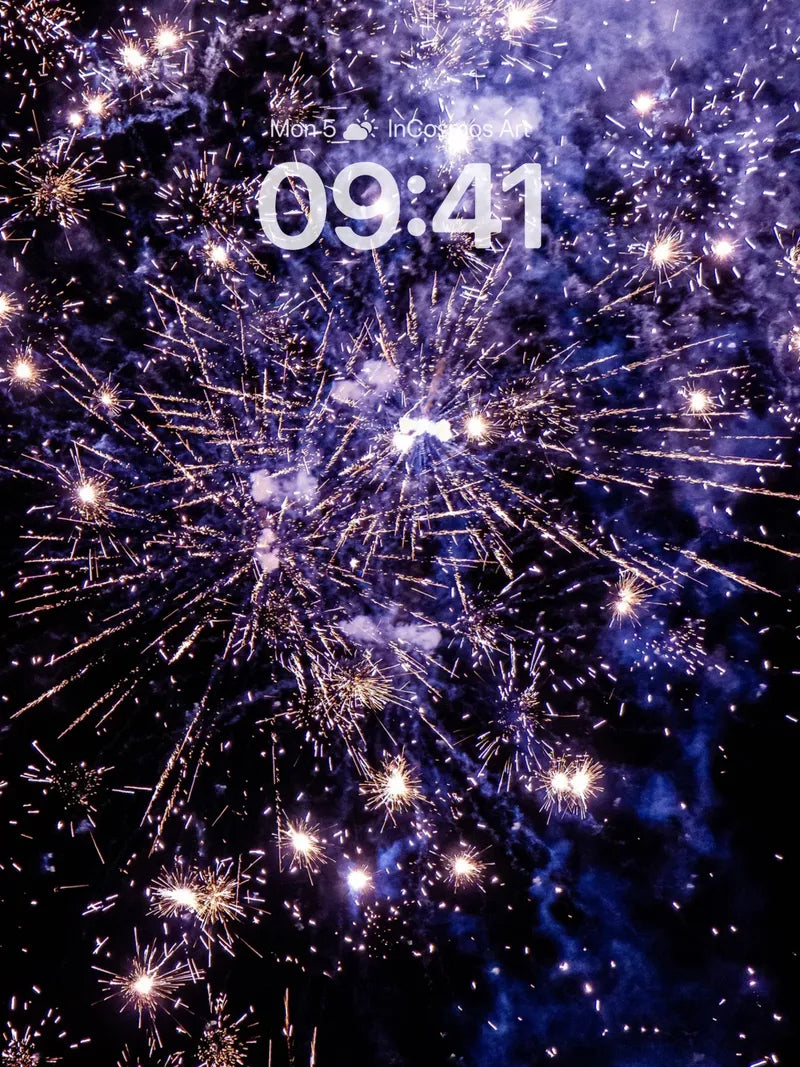 Cosmic Sparkle Wallpaper with Starburst Trails