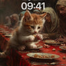 Whispering Feast Wallpaper with Kitten at the Table wallpaper for iPhone, iPad & Mac