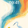 Whispering Currents Wallpaper with Celestial Bird wallpaper for iPhone, iPad & Mac