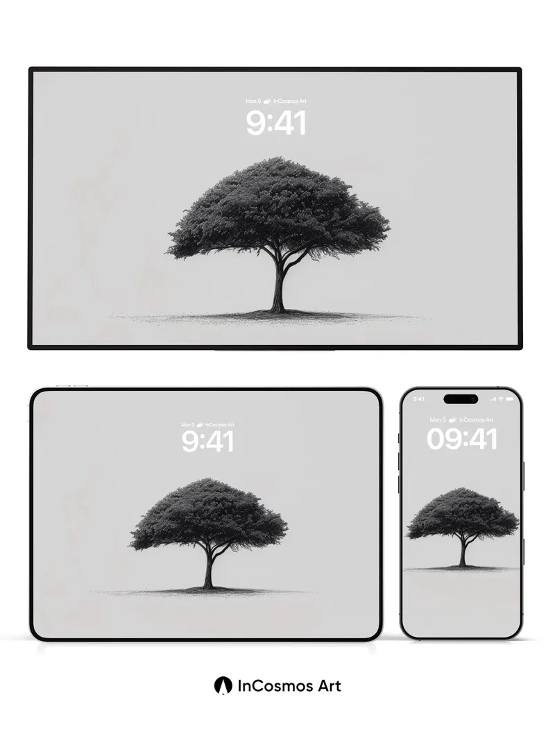 Silent Canopy Wallpaper with Floating Shadow