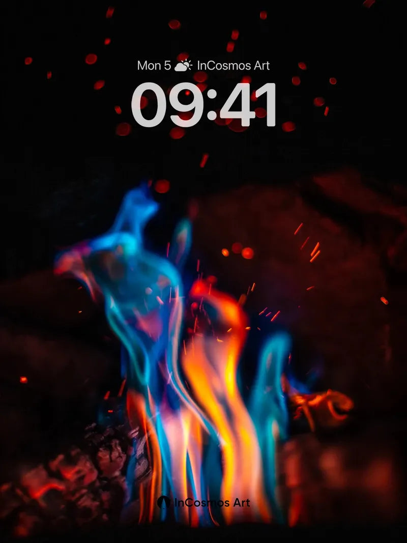Electric Ember Wallpaper with Cosmic Flames