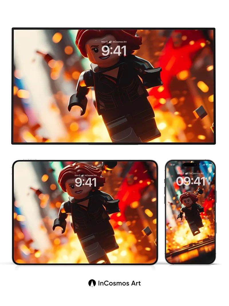 Fiery Leap Wallpaper with LEGO Heroics