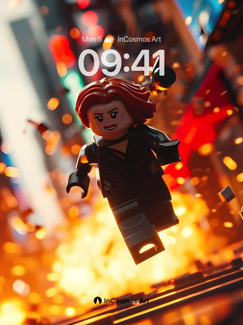 Fiery Leap Wallpaper with LEGO Heroics