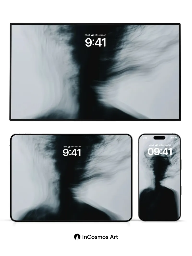 Whispering Shadow Wallpaper with Floating Hair