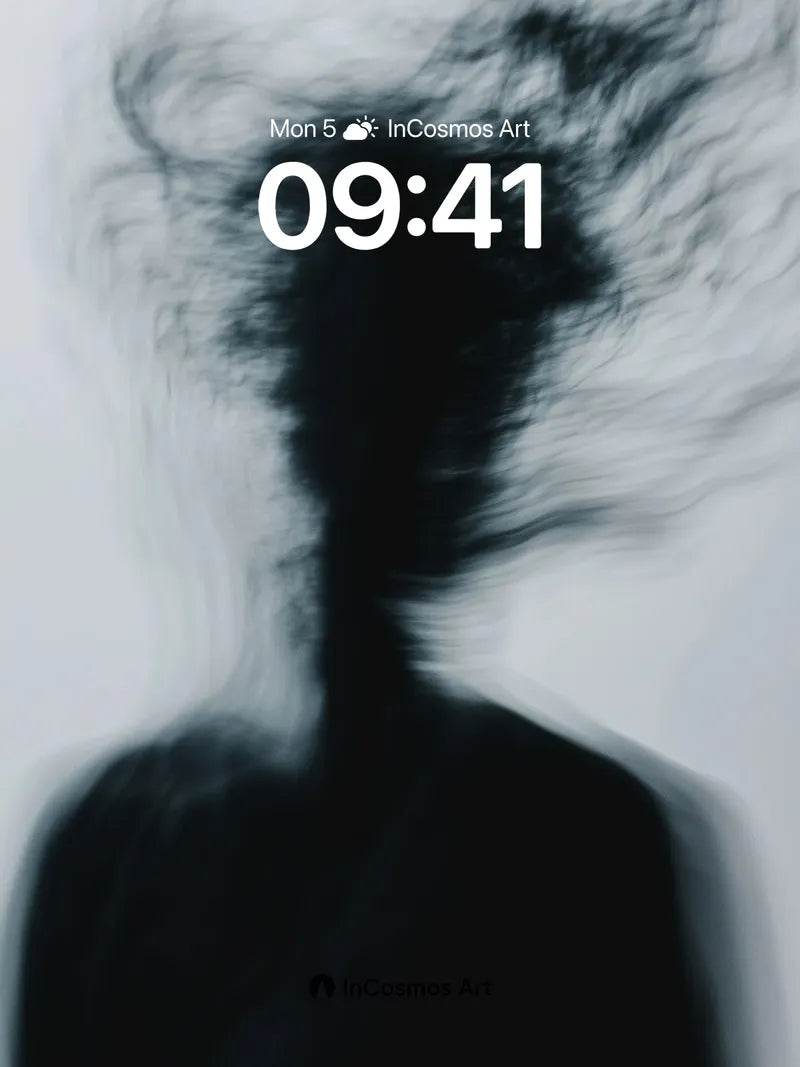 Whispering Shadow Wallpaper with Floating Hair