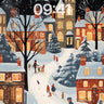 Moonlit Village Wallpaper with Snowfall Whispers wallpaper for iPhone, iPad & Mac