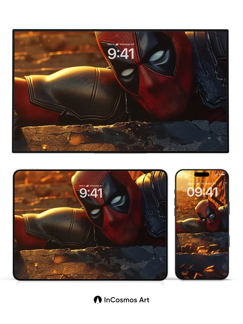 Crimson Shadow Wallpaper with Sunlit Debris