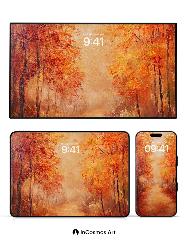 Autumn Hush Wallpaper with Golden Light Veil