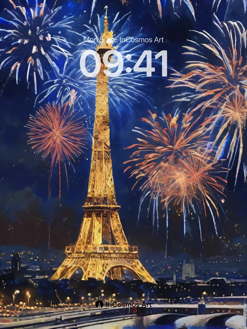 Golden Firelight Wallpaper with Midnight Elegance