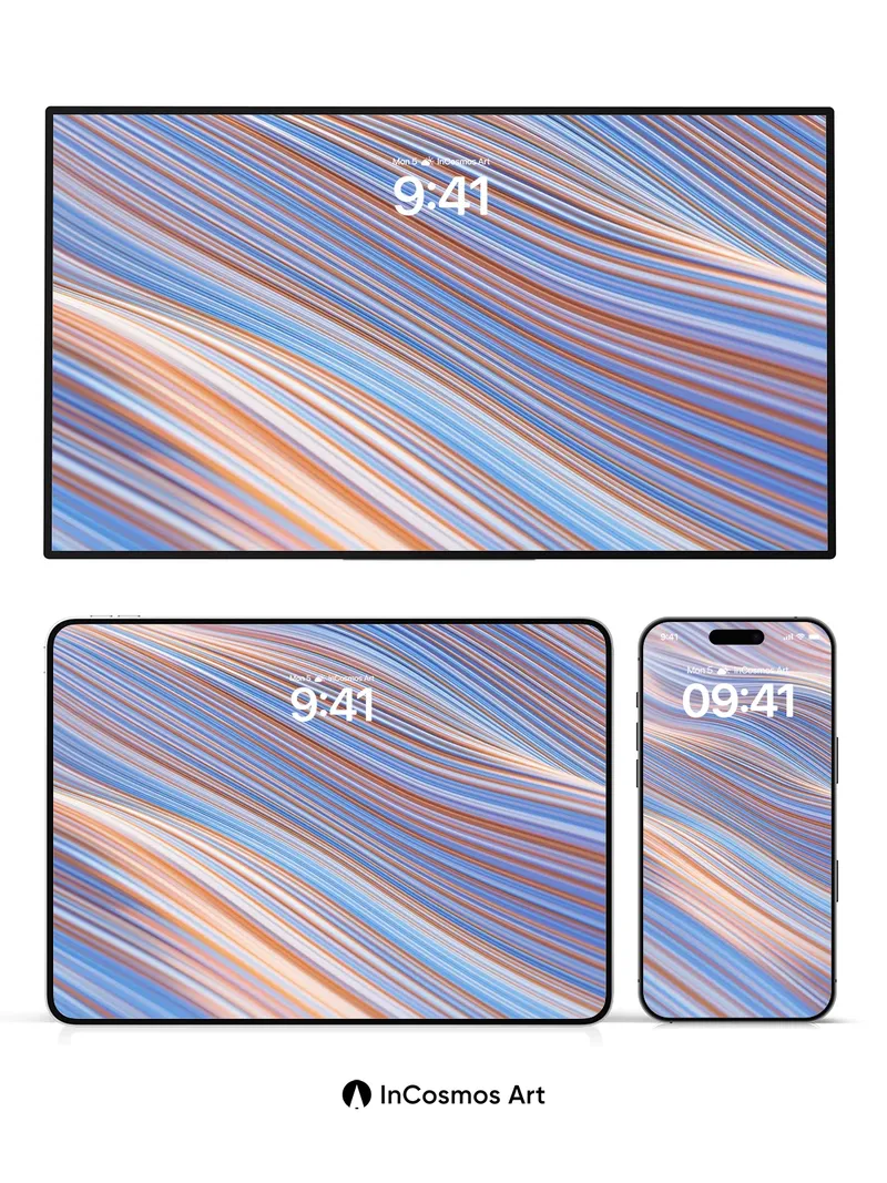 Satin Wave Wallpaper with Floating Light