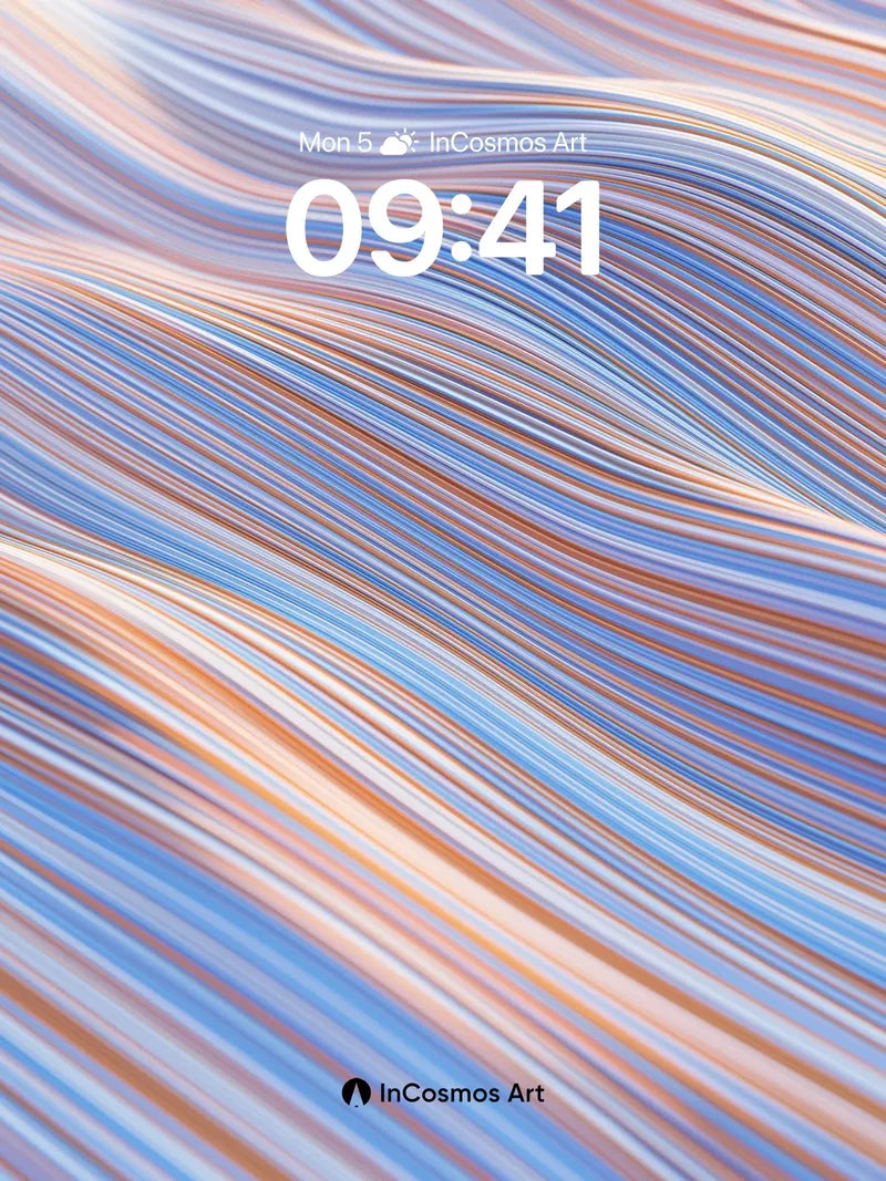 Satin Wave Wallpaper with Floating Light