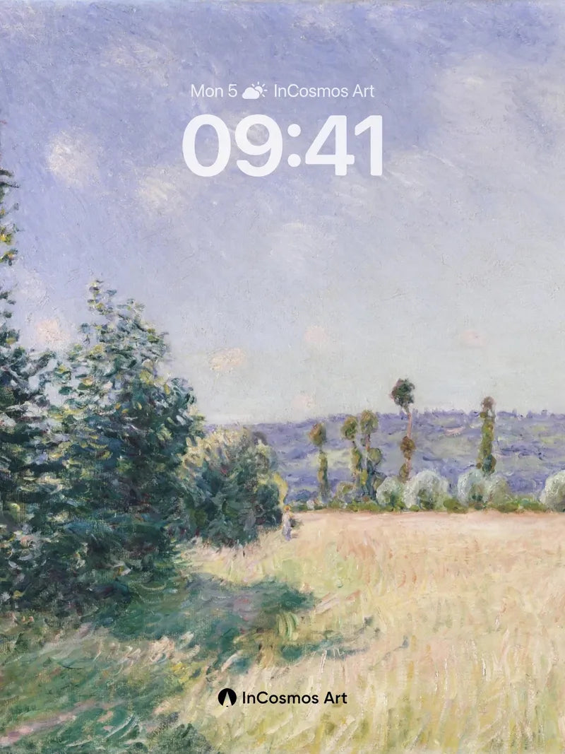 Serenity Field Wallpaper with Golden Light