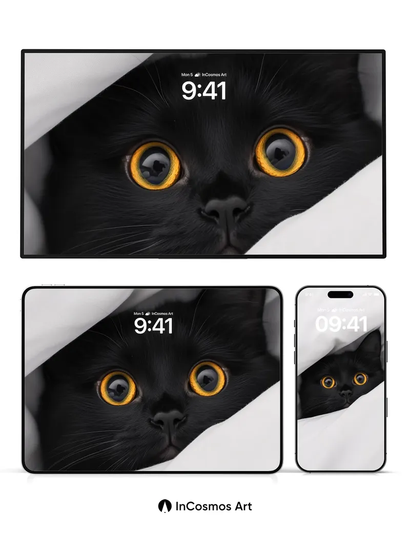 Whispering Shadow Wallpaper with Golden Eyes