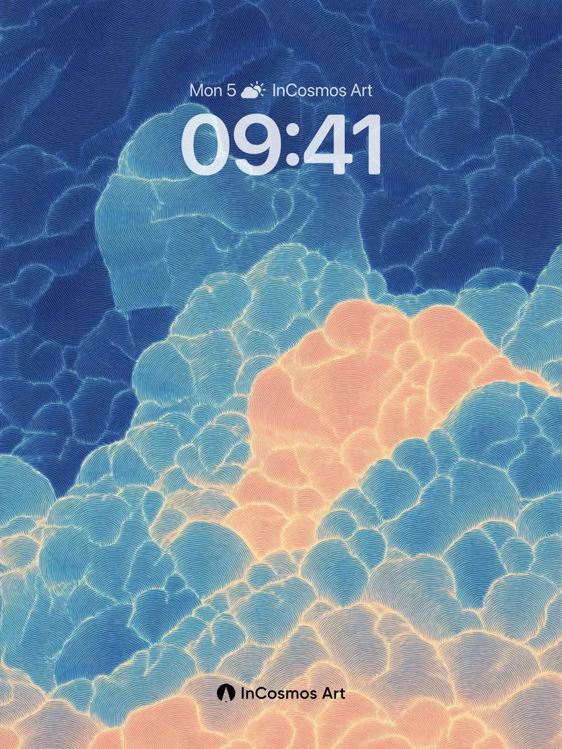 Luminous Depth Wallpaper with Floating Coral Veins