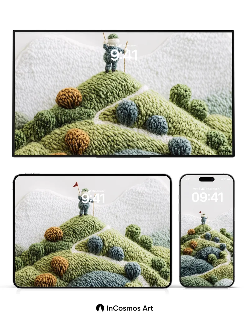 Knitted Summit Wallpaper with Tiny Explorer