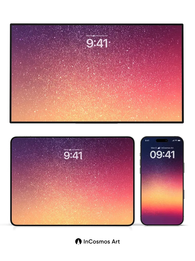 Cosmic Ember Wallpaper with Starlight Dust