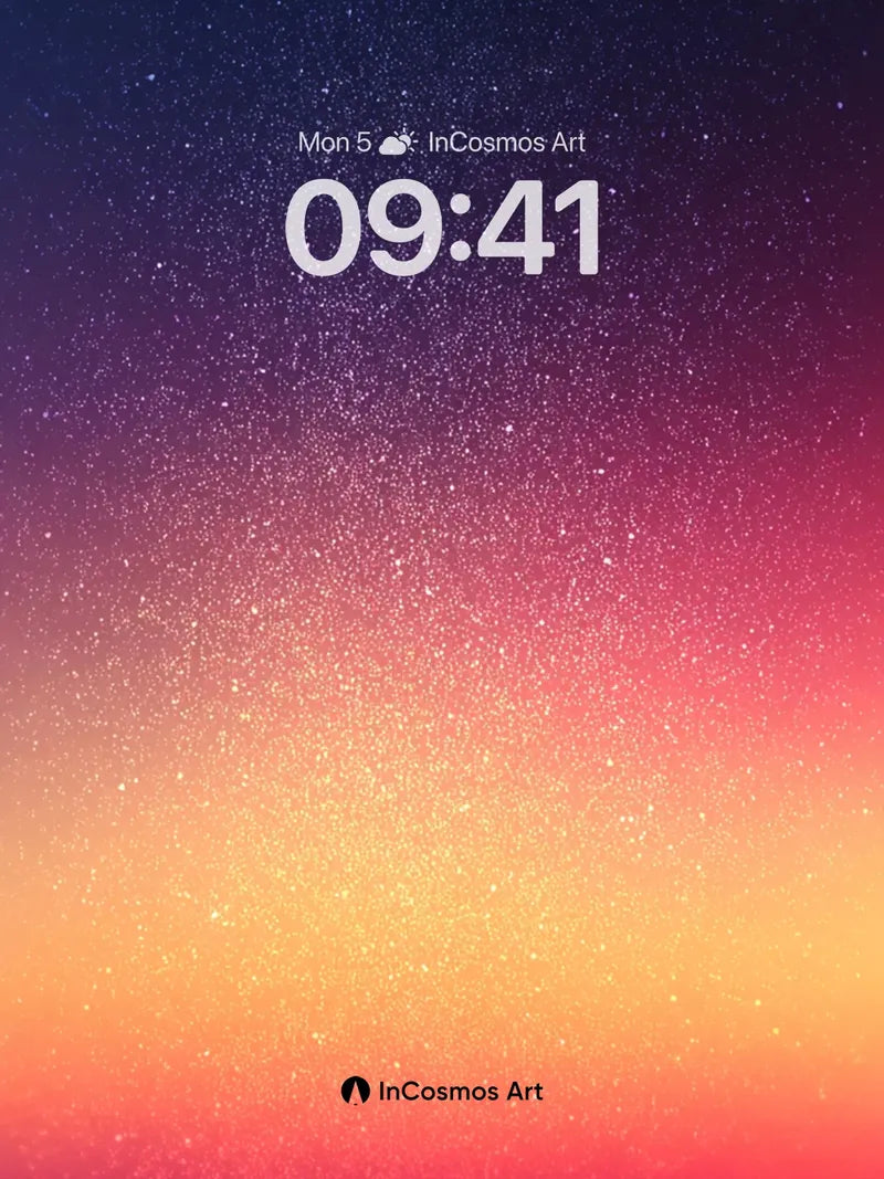 Cosmic Ember Wallpaper with Starlight Dust