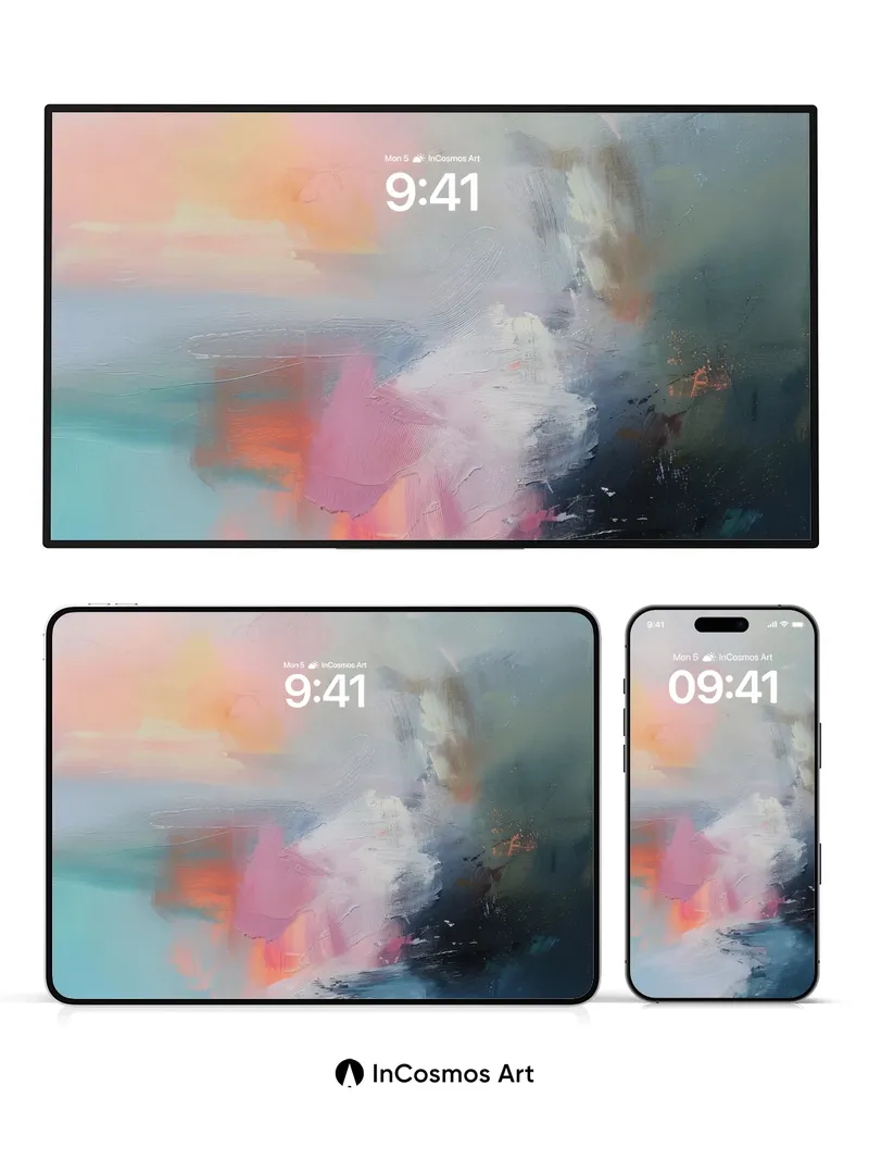 Whispering Canvas Wallpaper with Soft Hues