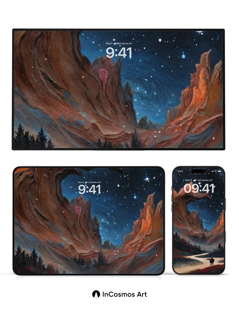 Stellar Canyon Wallpaper with Cosmic Arch