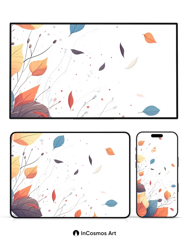 Whispering Autumn Leaves Wallpaper with Floating Light