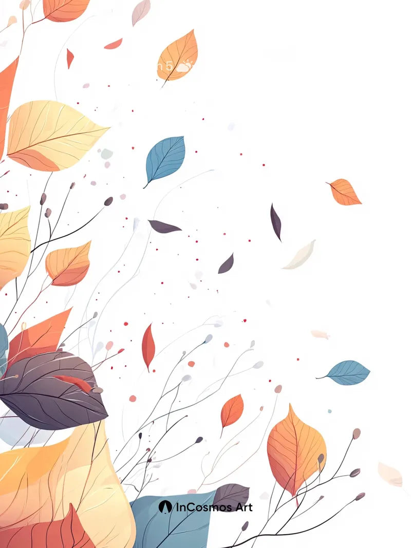 Whispering Autumn Leaves Wallpaper with Floating Light