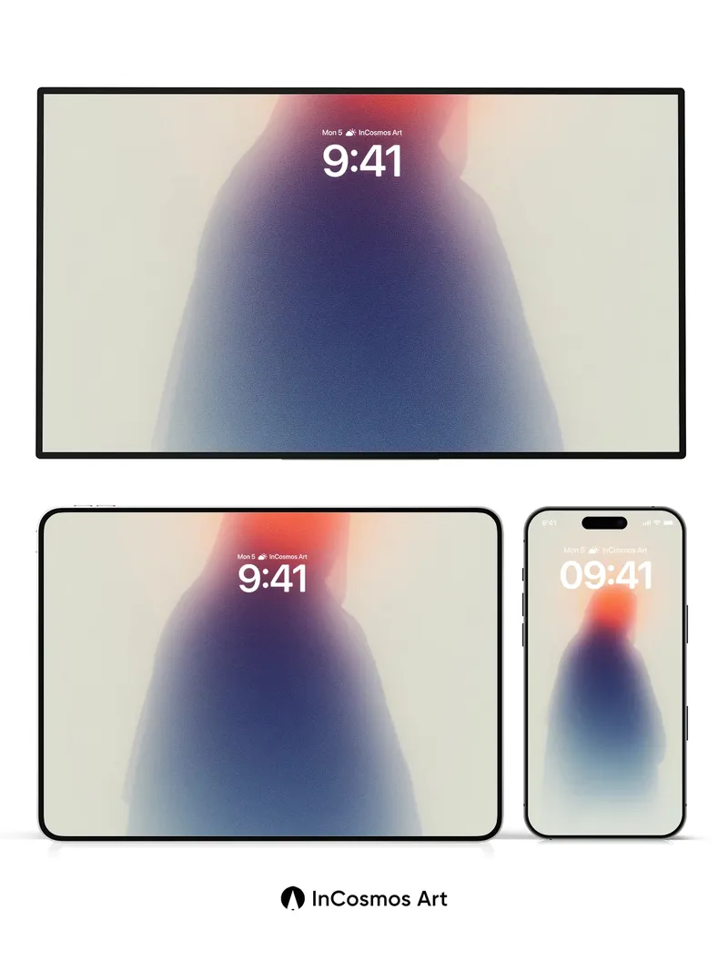 Silhouetted Aura Wallpaper with Ethereal Gradient