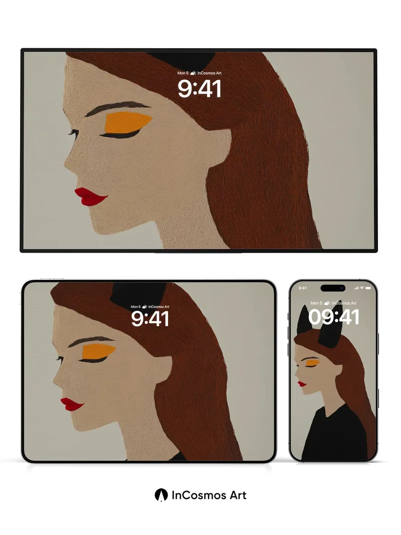 Silken Shadow Wallpaper with Cat Ears