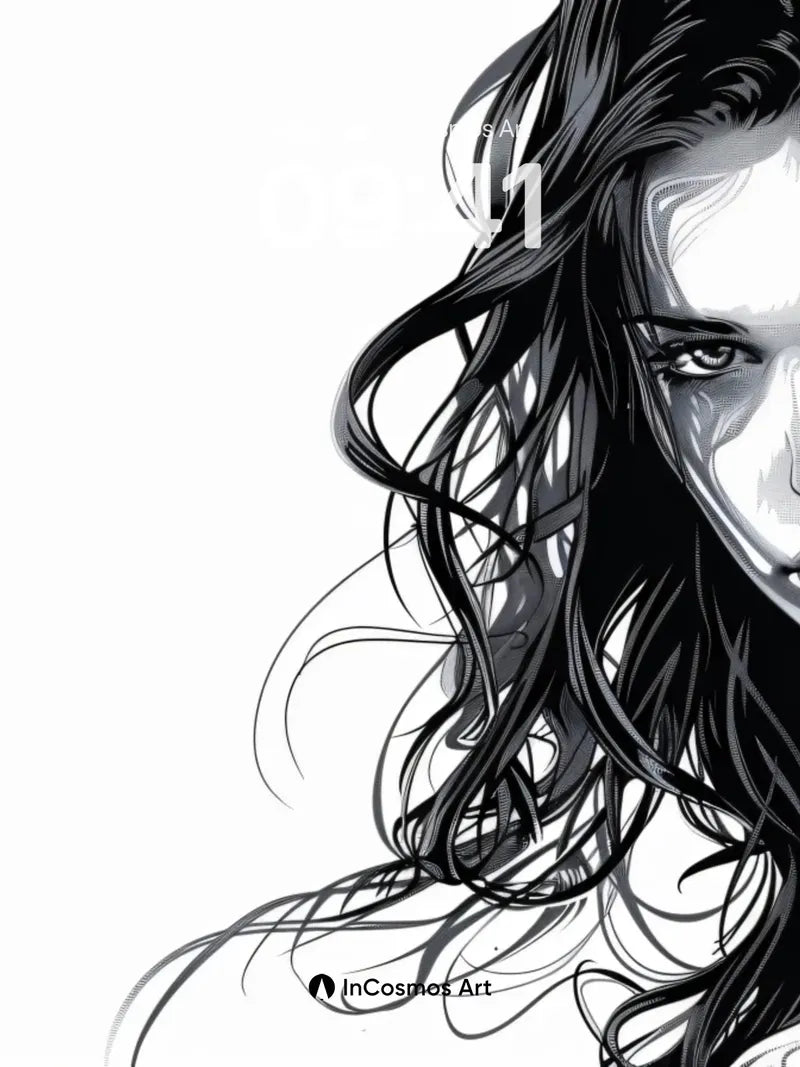 Monochrome Muse Wallpaper with Whispering Hair