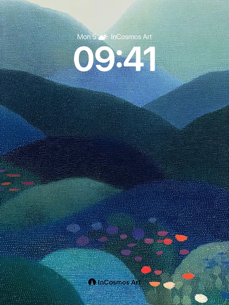 Mist-Weaved Valley Wallpaper with Dotted Blooms