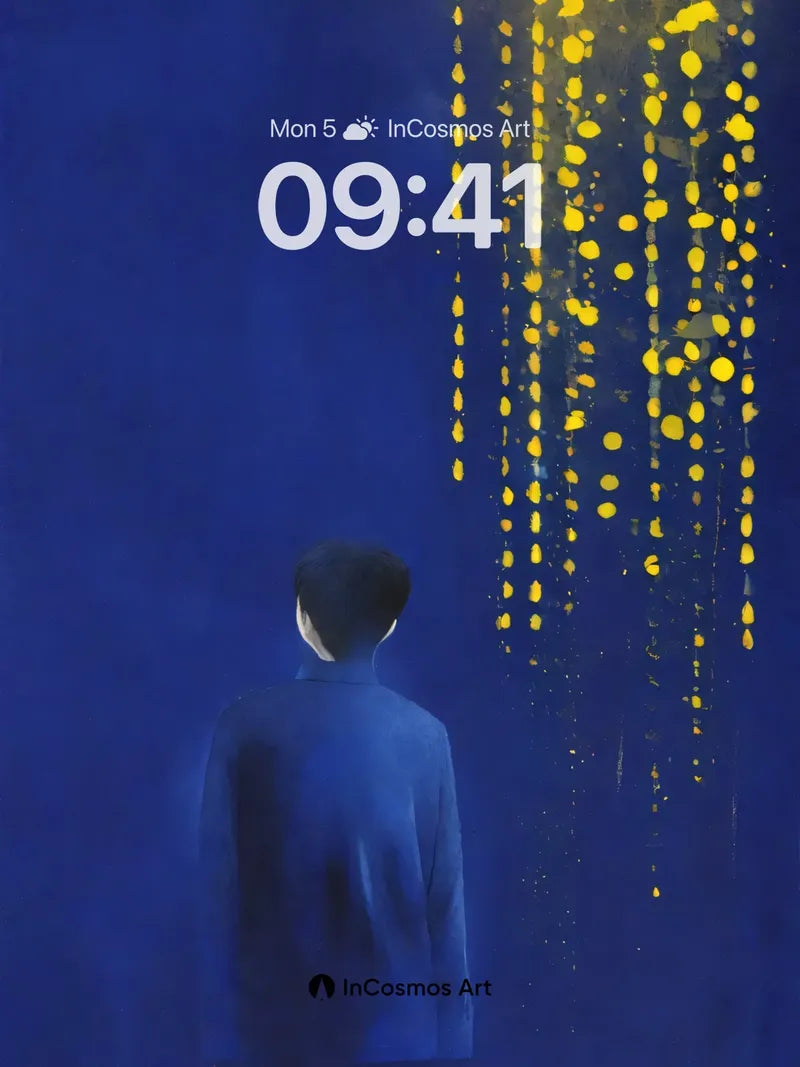 Surreal Starfall Wallpaper with Golden Tears wallpaper for iPhone, iPad & Mac